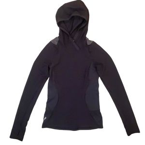 Pearl Izumi Women's Black Grey Pullover Tech Long Sleeve Hooded Jersey Top Small